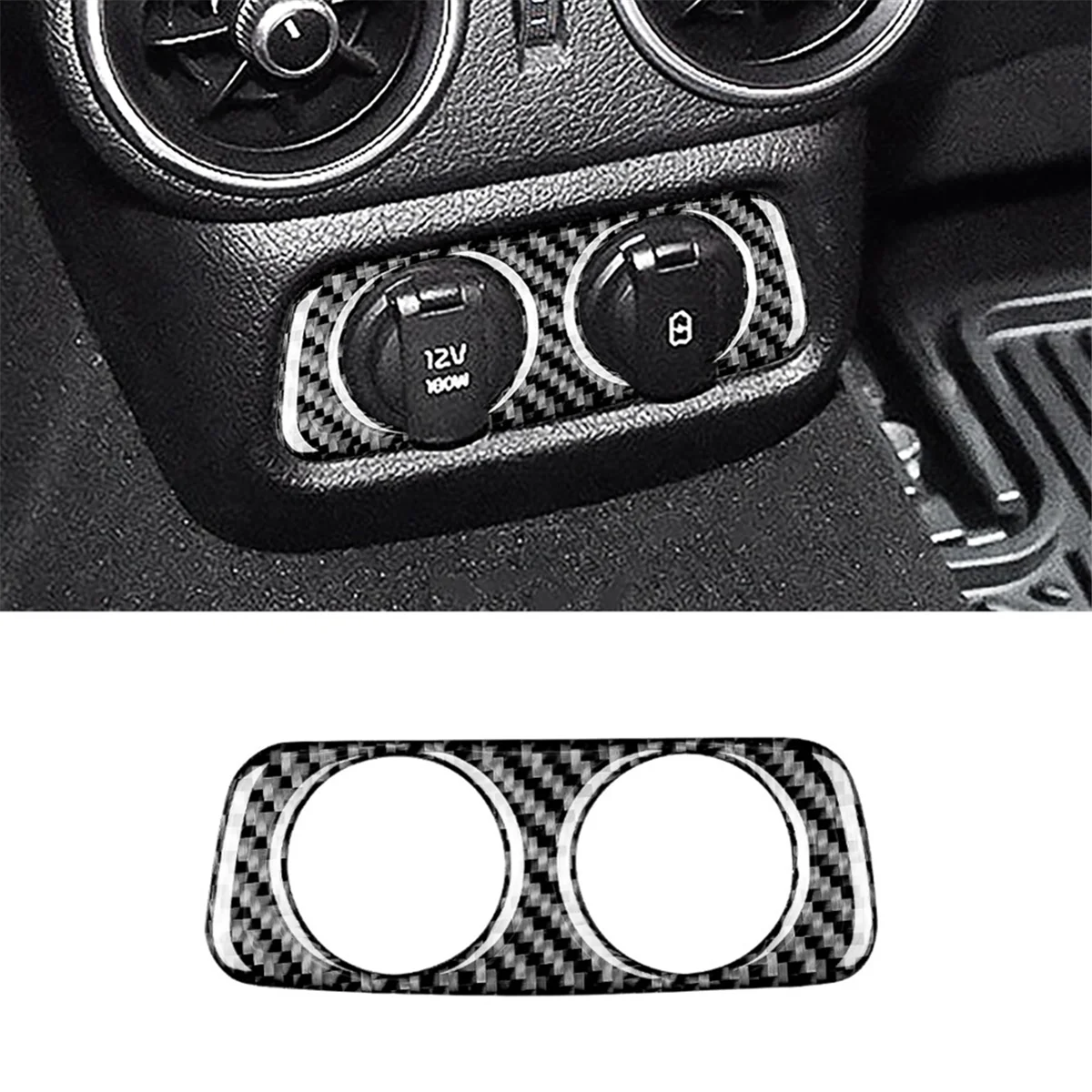 Real Carbon Fiber for Kia Stinger 2018-2023 Car Rear Charging Port USB Hole Cover Trim Sticker Interior Accessories