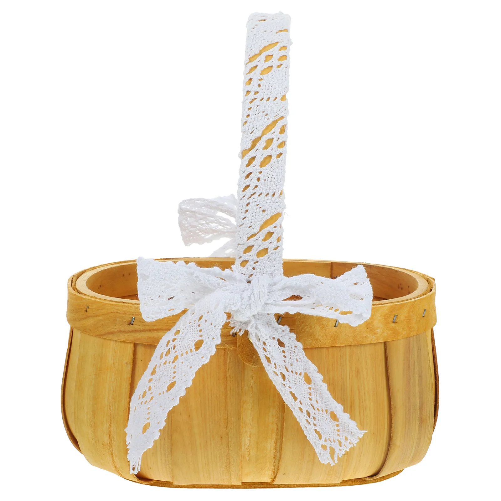

1pc Portable Woven Storage Basket Eco-Friendly Large Capacity Home Organization Lace Handle Debris Storage Container For
