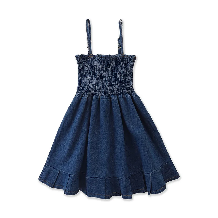 

2022 Summer Baby Girls Boutique Outfits Fashion Sleeveless Denim Toddler Dresses Beach Princess Dress For Kids Clothes BC2166