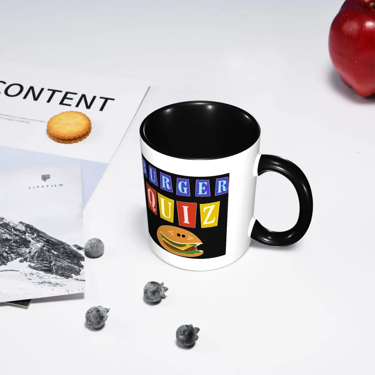 Burger Quizz New Logo Mug Funny Ceramic Coffee Cups Tea Mugs Milk Cup Drinkware Gifts for Woman Man