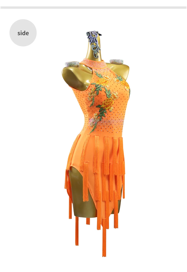 2026 Lateinamerikanischer Tanzrock Party-Federkleid Elegantes Sport-Abschlussball-Outfit Samba-Wettbewerbskostüm Mädchen Sexy Cabaret-Tanzkleidung – Detail 8