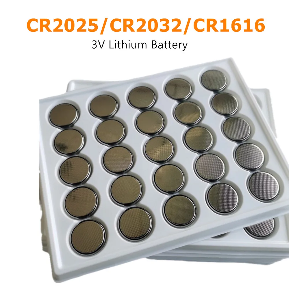 50/100PCS CR2025 CR2016 CR2032 3V Lithium Coin Battery for Car Key Fob Watch Remote Control Laptop CMOS RTC Backup