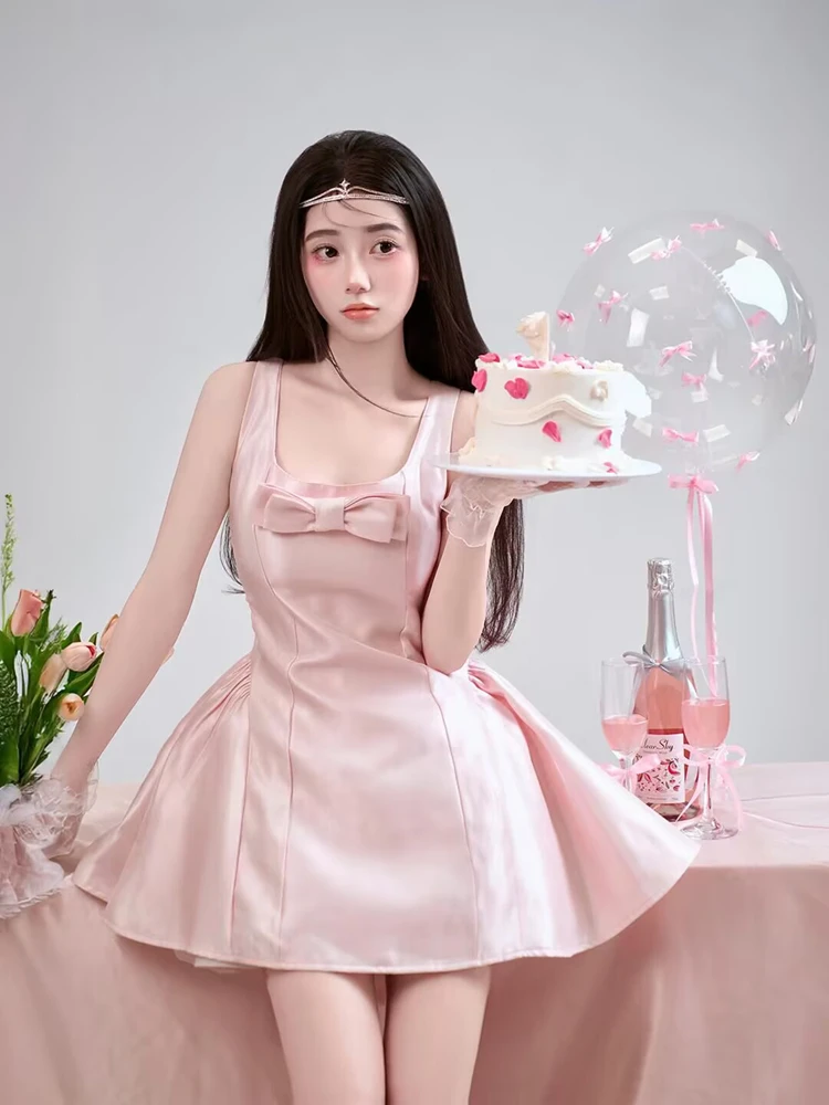

Sweet Pink Princess Style Birthday Photo Dress 2026 New Arrival Korean Style Photography Studio Dress Women's Clothing