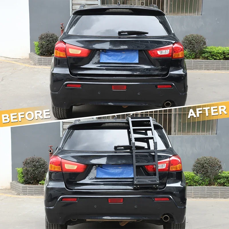 For Mitsubishi ASX 2011-2018 Aluminum Alloy Black Car Rear Tail Door Ladder Climbing Car exterior modification accessories