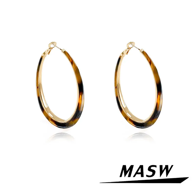 

MASW Original Design Exaggerative Cool Trend Simply Hoop Earrings For Women Party Gifts Modern Jewelry Popular Accessories