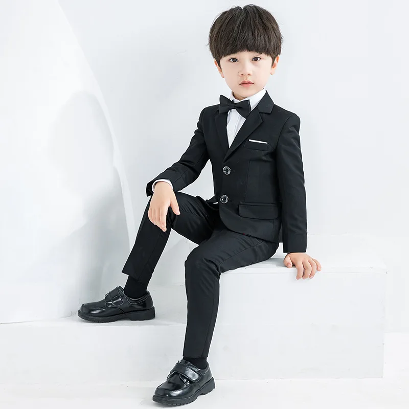 Ragazzi abito bianco per battesimo abito da cerimonia formale per bambini fiore ragazzi Blazer Pant 2 pezzi abito da smoking Costume abito da