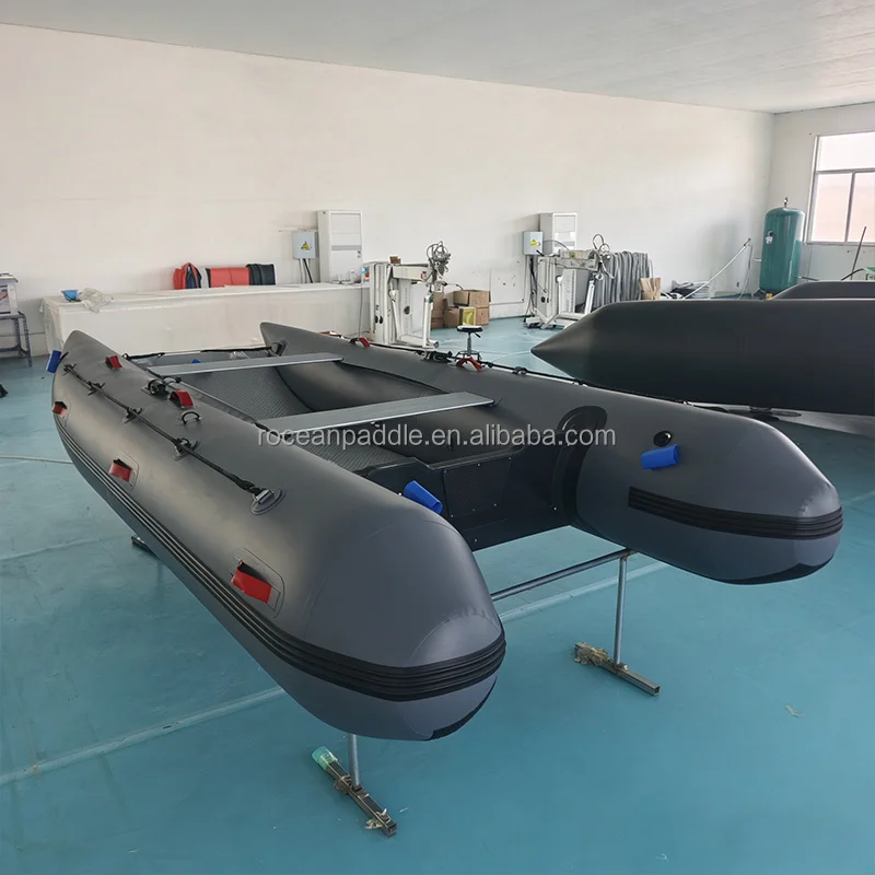 11ft 12ft 13ft  2-6 Persons High Speed Inflatable Pcv Hypalon Catamaran Fishing Boat with Fishing Holder