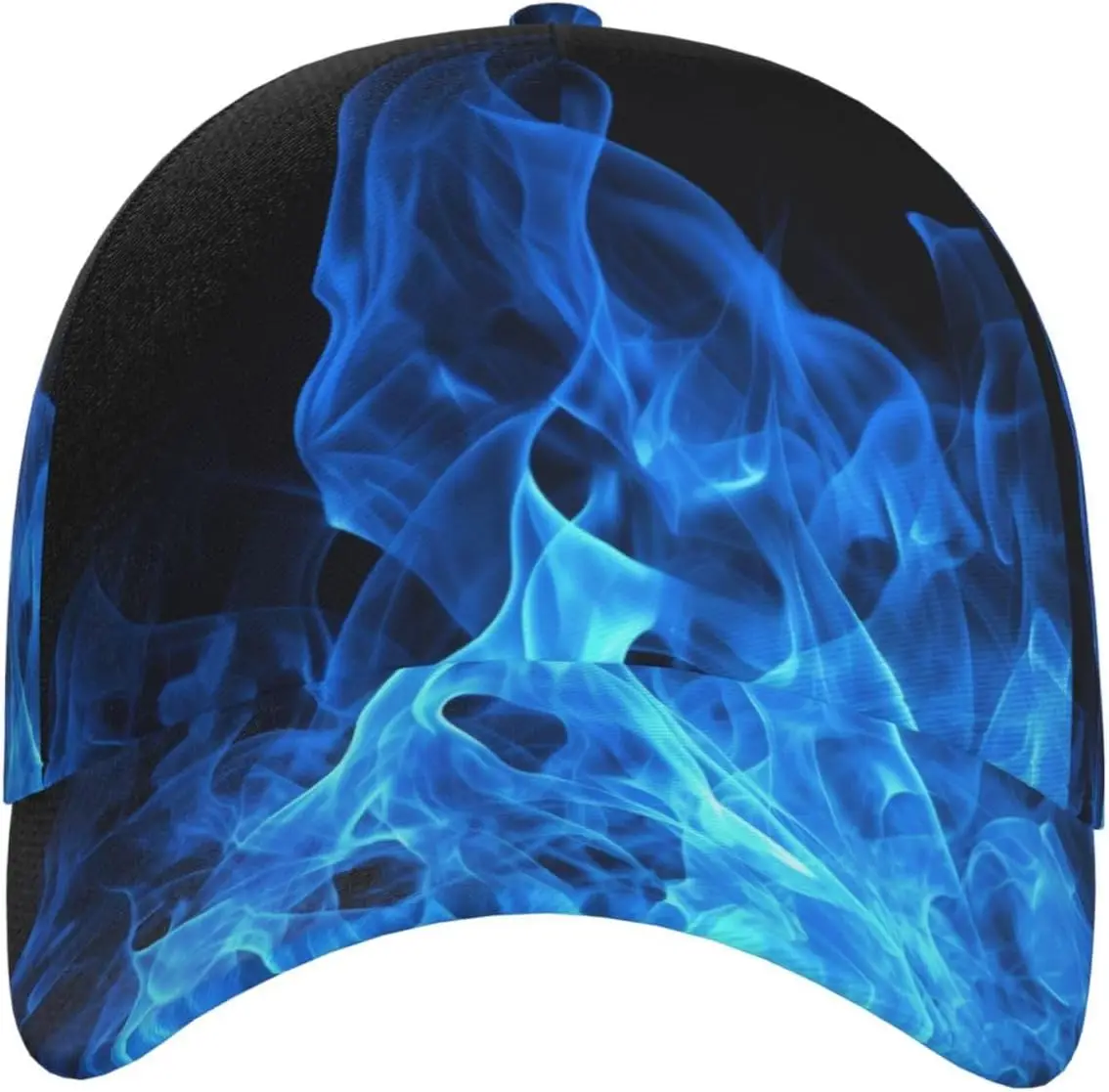 Blue Flame Print Baseball Cap Unisex Golf Dad Hats Adjustable Visor Hats Fashion Sports Hats Outdoor