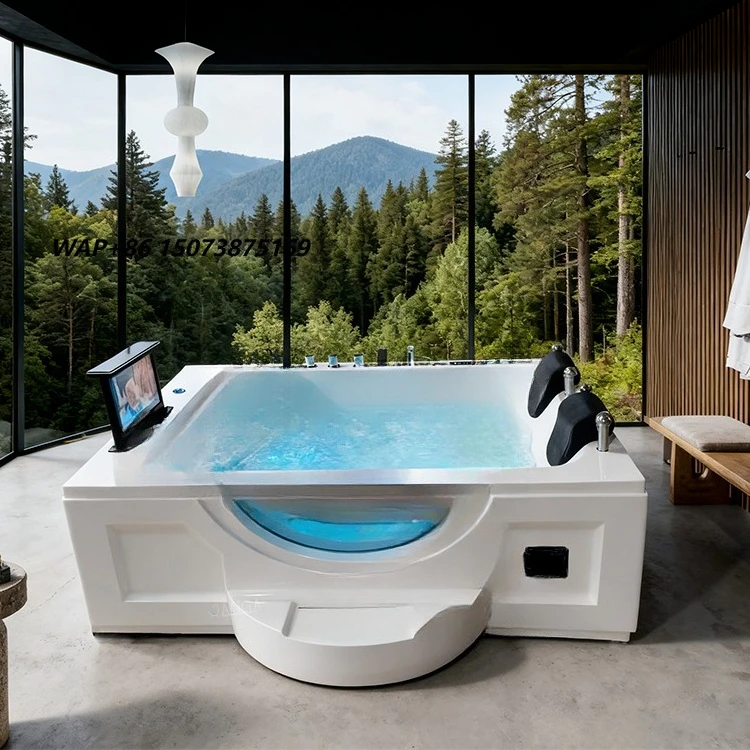 2 Person Whirlpool Jacuzzis Bathtub with TV Jackuzi Hot Tub for Sale Double Seat Massage Bathtub for Adult