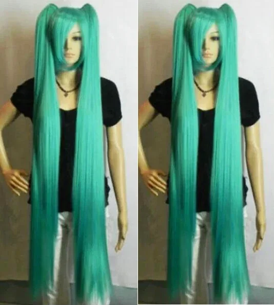 

Hatsune Miku Onion Green 120cm Extra Long Straight Cosplay Split Type Wig