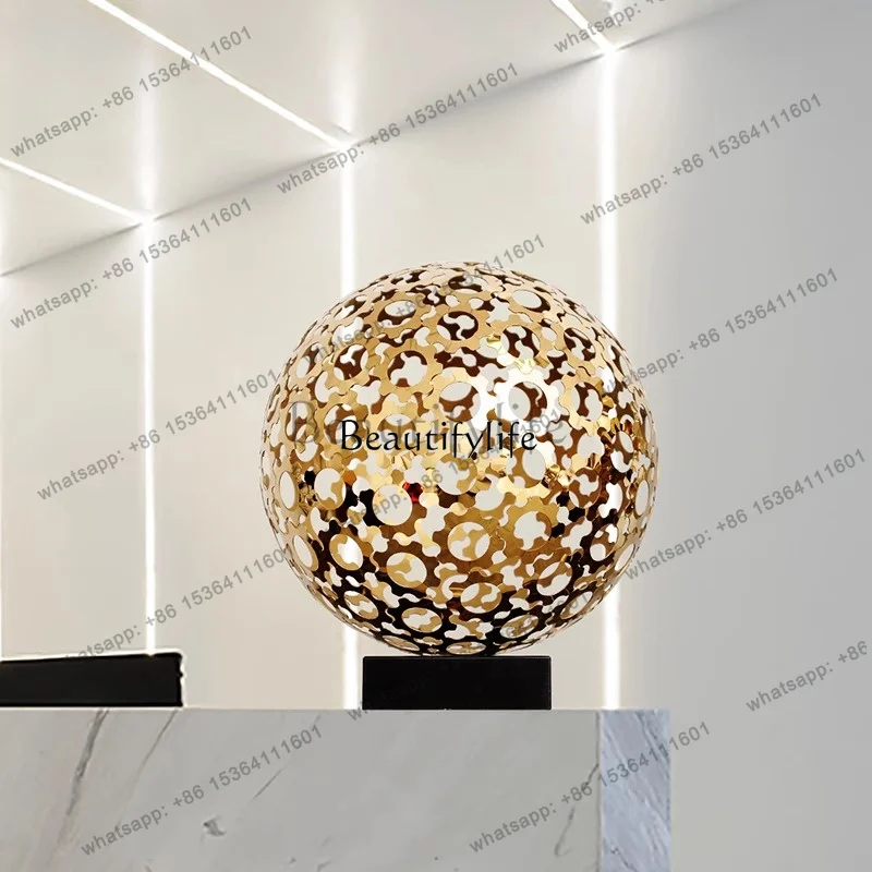 JJ Hotel stainless steel ball hollow metal art decoration floor ornament electroplating sculpture handicrafts soft accessories