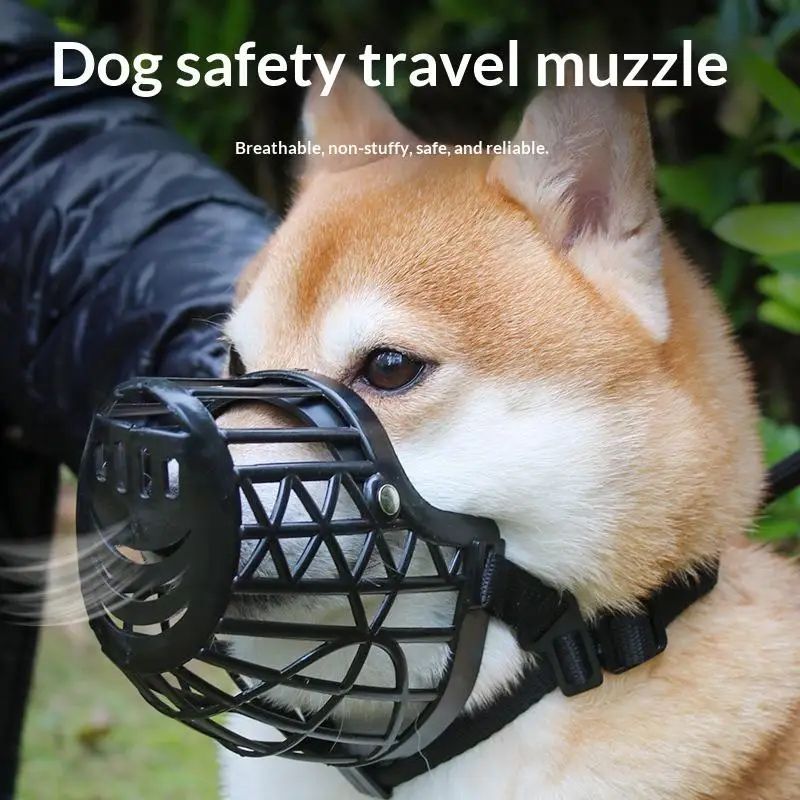 Breathable Dog Muzzle Adjustable Comfortable Anti Chewing Biting Mouth Mask for Puppy Big Dogs Grooming Vet Visit Daily Use