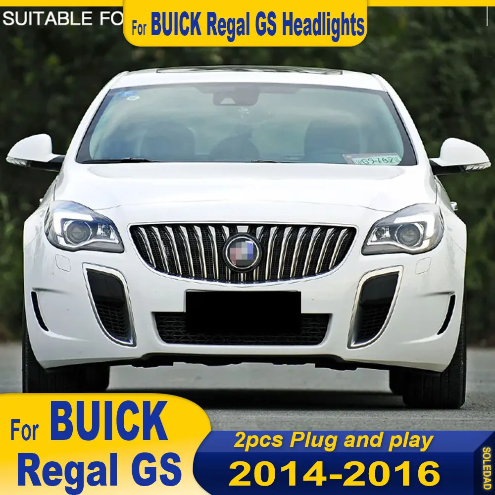 

Car Styling Headlight For BUICK Regal GS 2014 2015 2016 Full LED Head Lamp Assembly DRL Signal Daytime Running Accessories