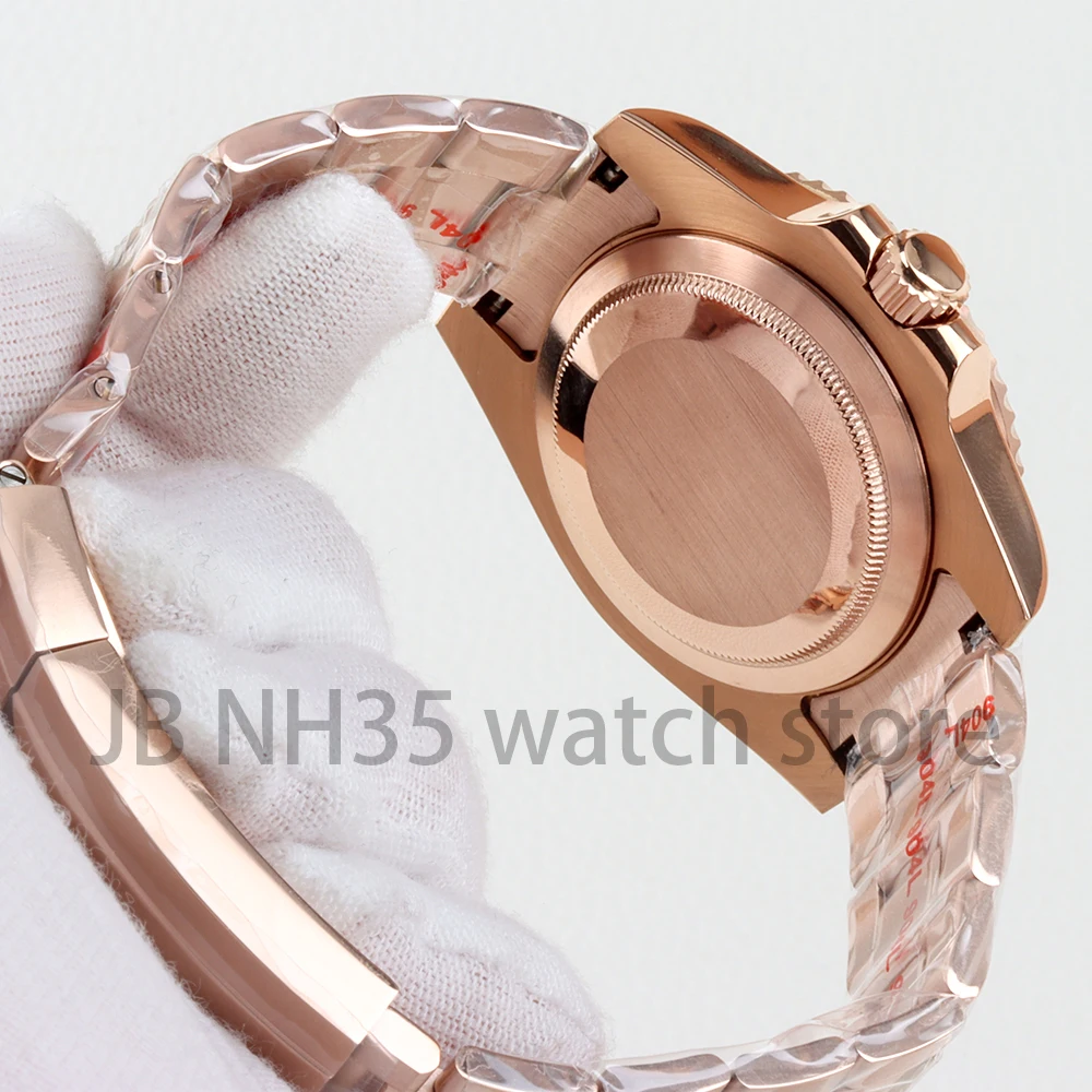 Rose Gold /Gold Watch Case 40mm NH35 Watch Accessories For NH34 NH35 NH36 Movement 28.5mm Dial Waterproof Brushed Oyster Strap