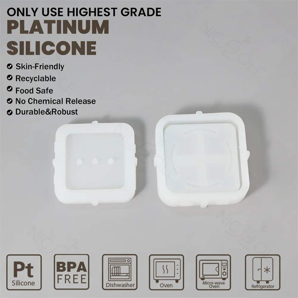 Nicole portasapone quadrato con foro di drenaggio stampo in Silicone per calcestruzzo stampi per portasapone fatti a mano per decorazioni per la casa in cemento