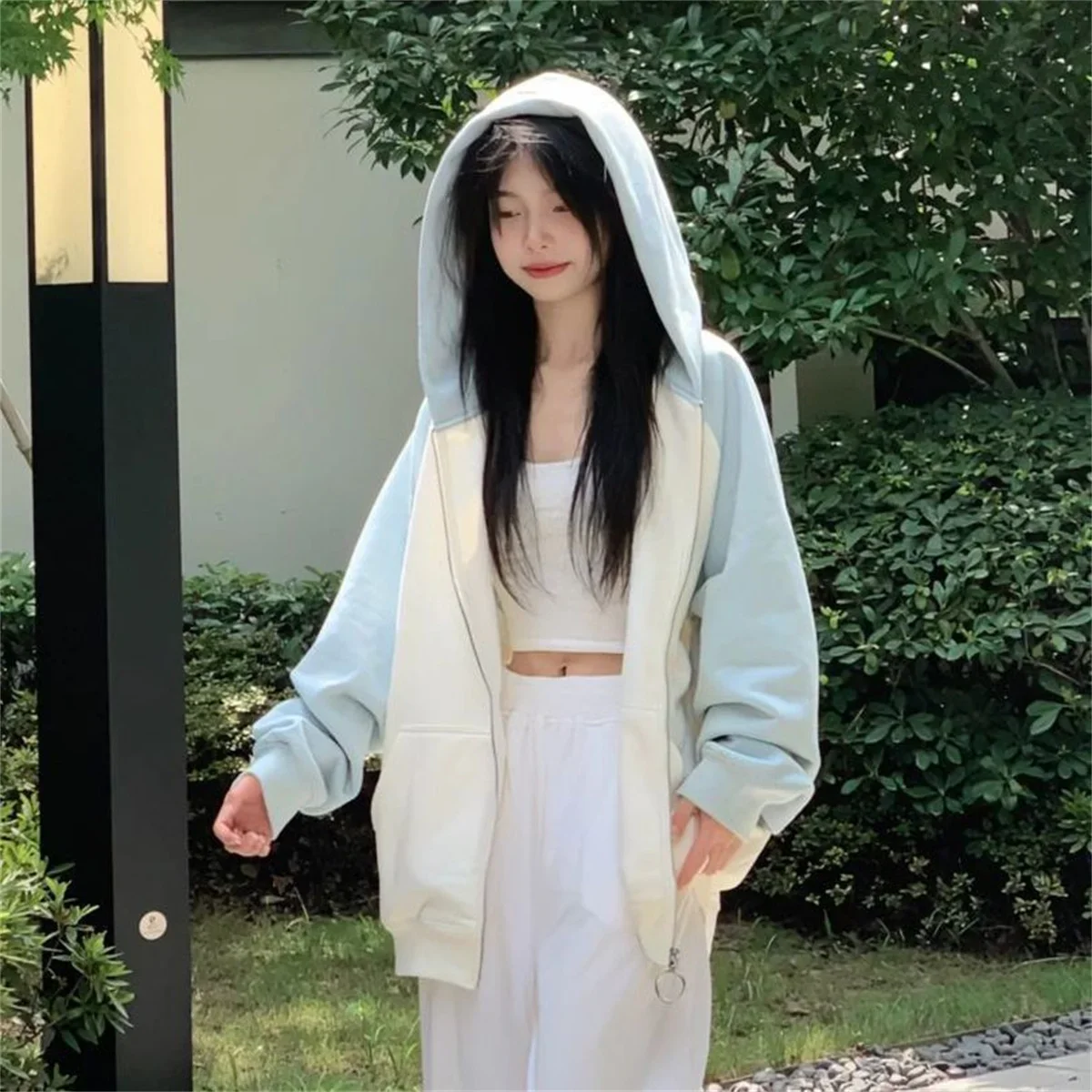 Oversize Oversize Women Hoodies Casual Solid Zip Up Hooded Sweatshirt Harajuku Korean Loose Couple Hoodie Jacket Coat Streetwear - Aliexpress Deal