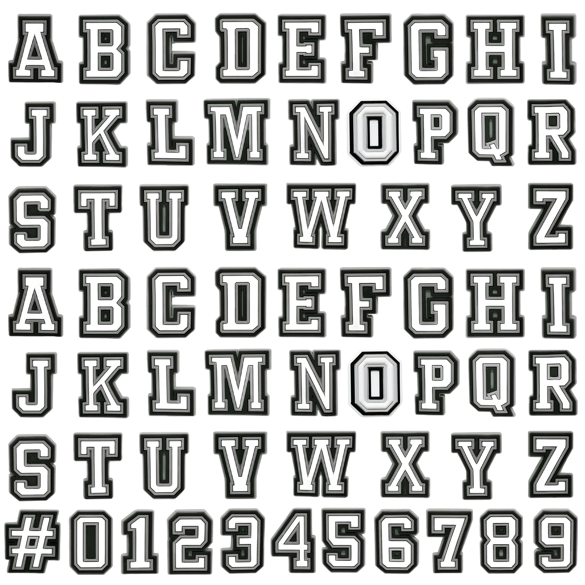 37-63pcs English Letters A-Z Shoe Buckle Sandals DIY Accessories PVC Shoes Charms Clogs Pins Decor Unisex Kids Party Gift