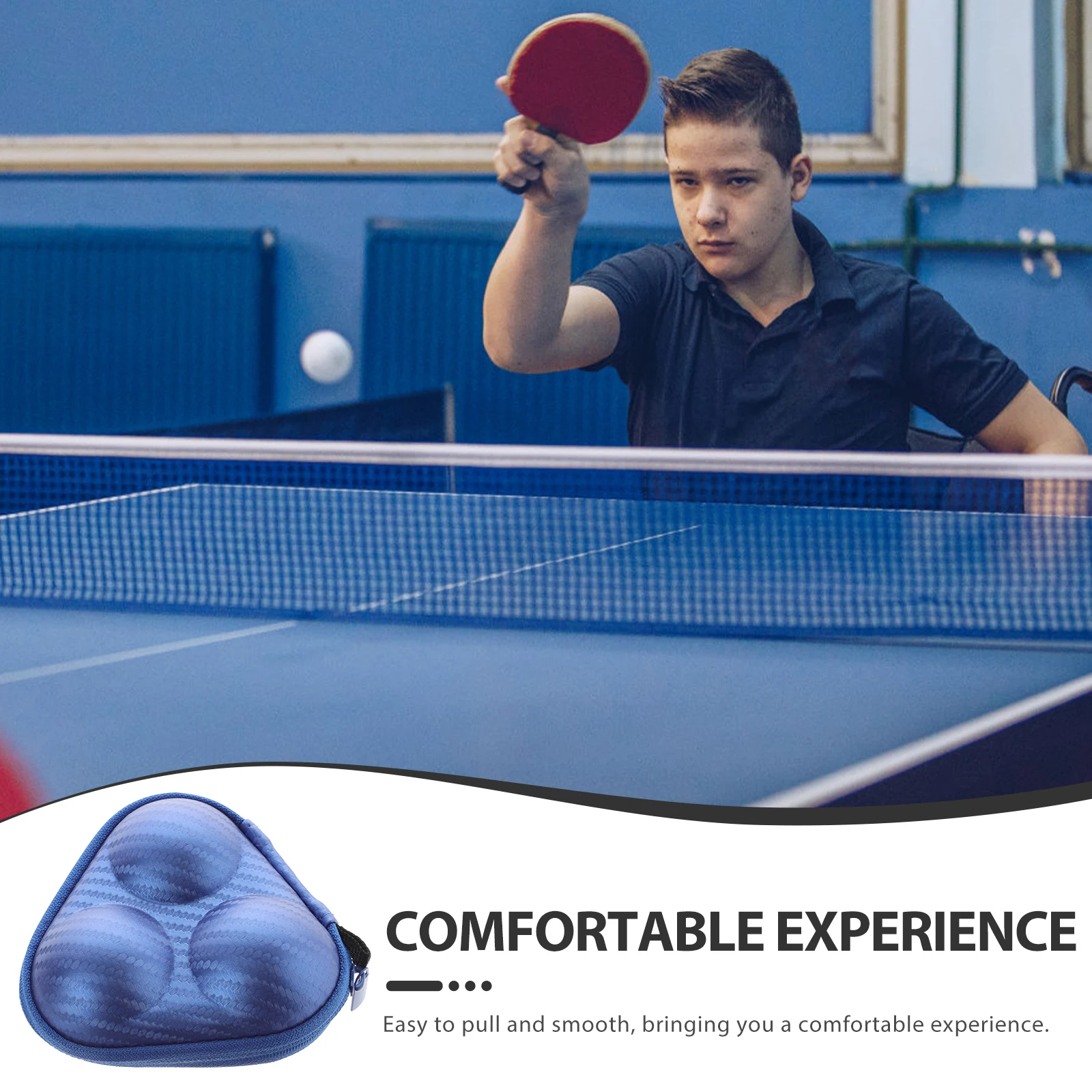 

Table Tennis Ball Case Stylish Storage Bag Durable Eva Easy to Transport Smooth Zipper Safe Protection Table Tennis Ball Case