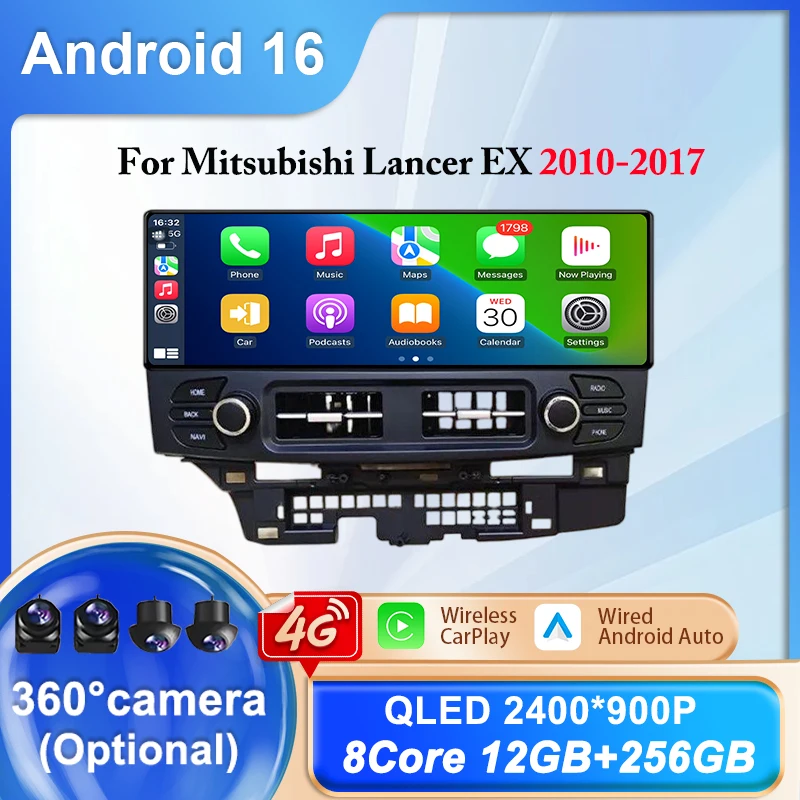 Para Mitsubishi Lancer EX 2010-2017, 8 Núcleos, 12+256G, GPS para Auto, Navegación, CarPlay, Radio para Auto, Multimedia, Pantalla Dividida, Bluetooth, WIFI