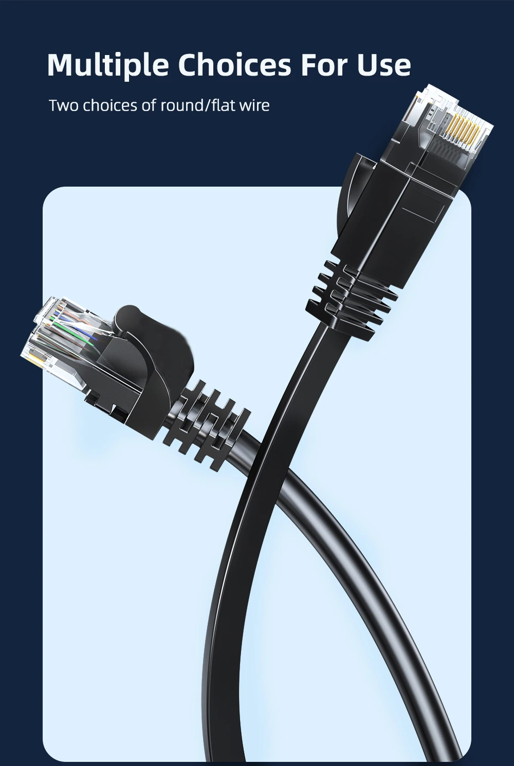 Cat6 ethernet kabel gigabit high speed 1000mbps internet kabel rj45 abgeschirmtes netzwerk lan kabel für laptop router pc ps5 4 3 xbox – Detail 7