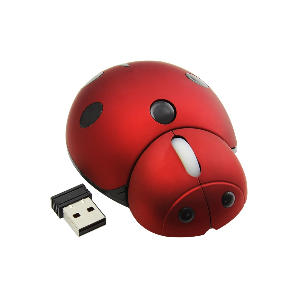 2.4GB USB Wireless Mouse For Desktop Cozy Grip Mini Seven Star Ladybug Design 3000DPI Mini Mouse For Laptop Office Computers