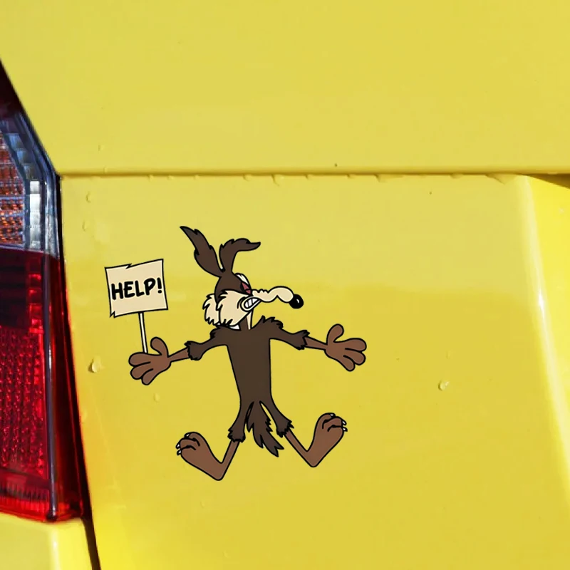 Wile-E Outlaw Help, naklejka naklejka, Road Runner Splat Car Truck Laptop Dent