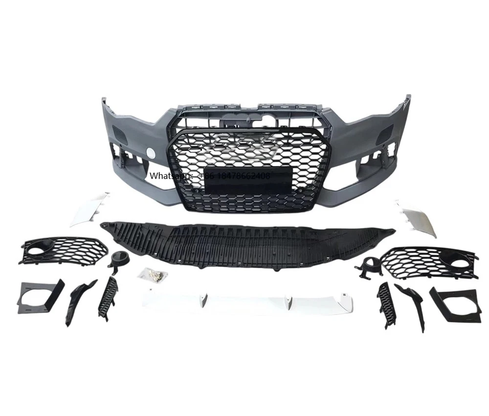 

Car 2016 -2018 A6 S6 Front Bumper Body Kit RS6 Style Look With Grille for A6 S6 C7.5 2016 2017 2018