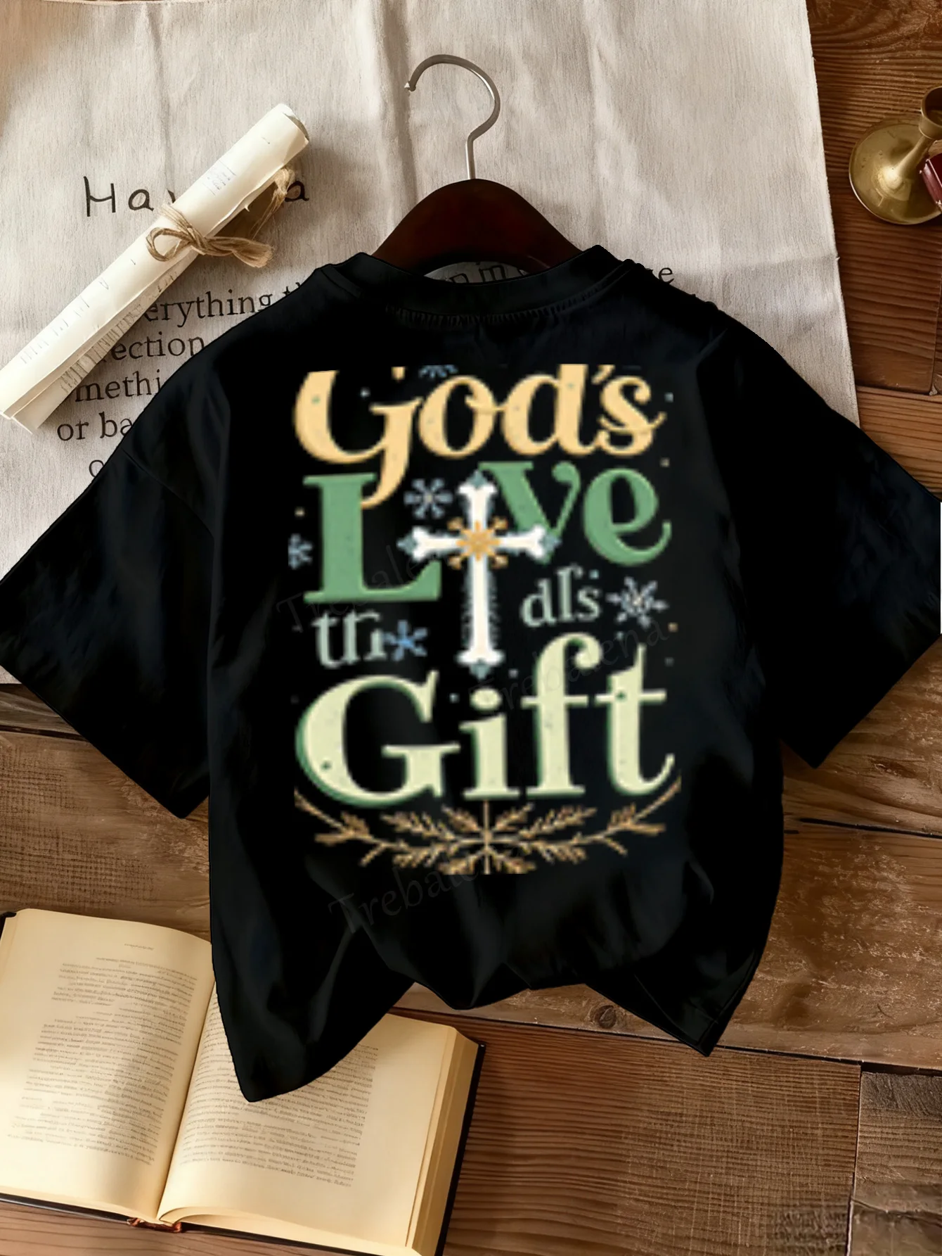 

Женская футболка Рождественская футболка Faith «Любовь Борода представляет собой подарок»