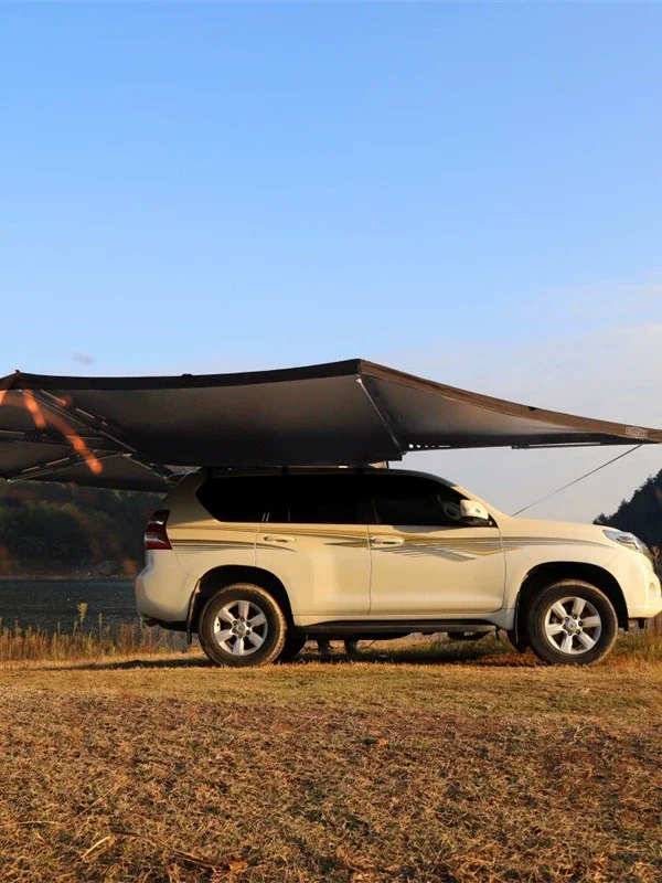 Side Canopy Tent with Aluminum Alloy, Fan-Shaped Car Side Awning, Quick Opening Rainproof Sun Protection Outdoor Camping Tent