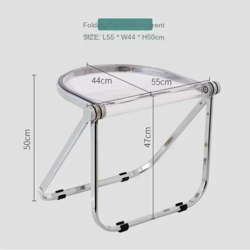 الشمال الاكريليك البراز المنزل الإبداعية طوي منخفضة البراز مقعد بلاستيكي بسيط ، شفافة كرسي بلا ظهر قابل للطي للمنزل الحديثة البراز