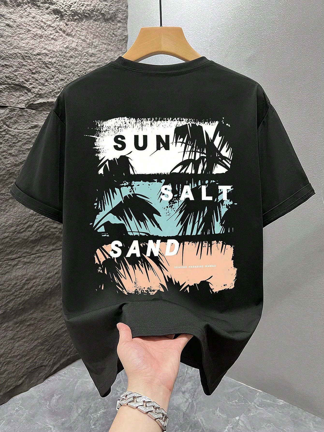 100% pure cotton men's loose T-shirt breathable short sleeved round neck minimalist solid color multi-color optional