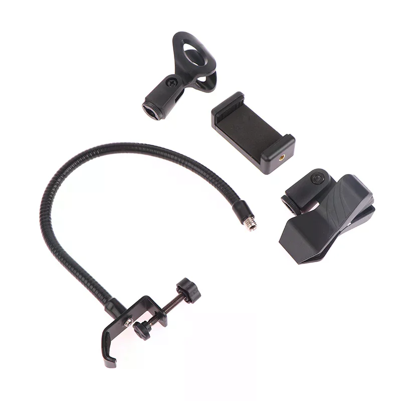 Radio Broadcasting Studio Live Broadcast Equipment Stations Flexible Microphone Gooseneck  phone Stand with Desk Clamp