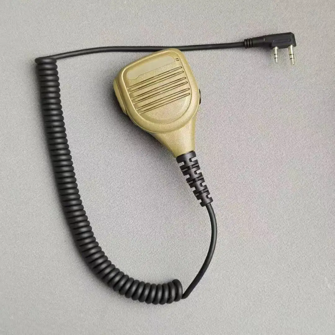 Sand Color K plug 2.5/3.5mm Microphone Speaker Shoulder PTT for Kenwood Baofeng Wouxun TYT Quansheng Puxing etc Walkie Talkie