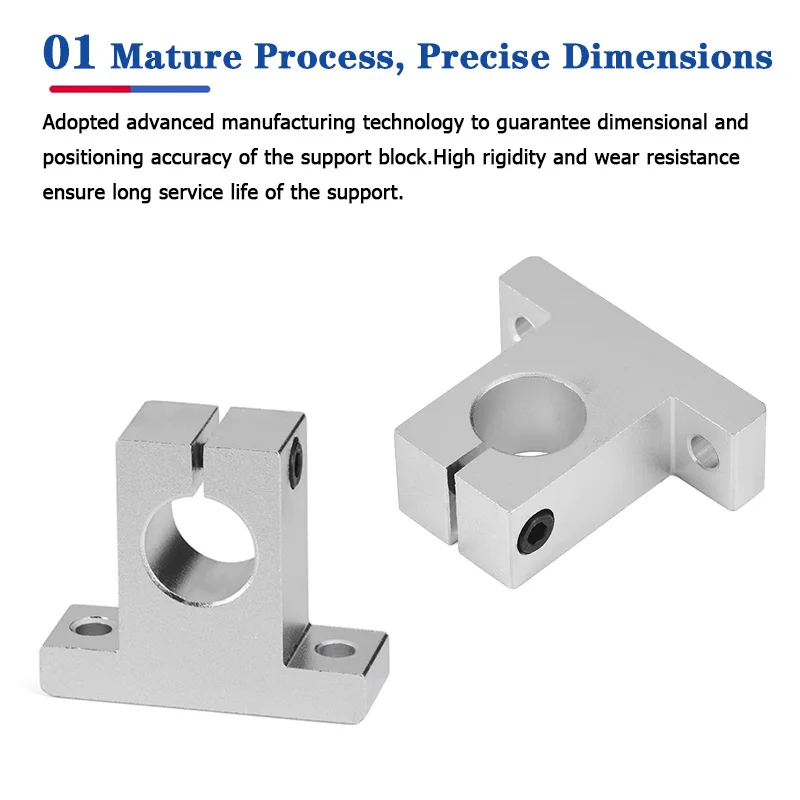 2pcs Linear Bearing Rail Shaft Support Sk6 Sk8 Sk10 Sk12 Sk13 Sk16 Sk20~Sk60 Aluminum Alloy CNC Router 3d Printer Parts Bracket