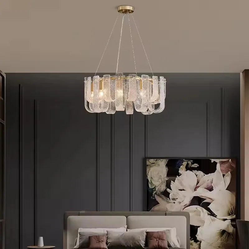 

2 Layer Luxury Glass Collection Dimmable LED Hanging Lamps Chandelier Lighting Suspension Luminaire Lampen For Living Room byern