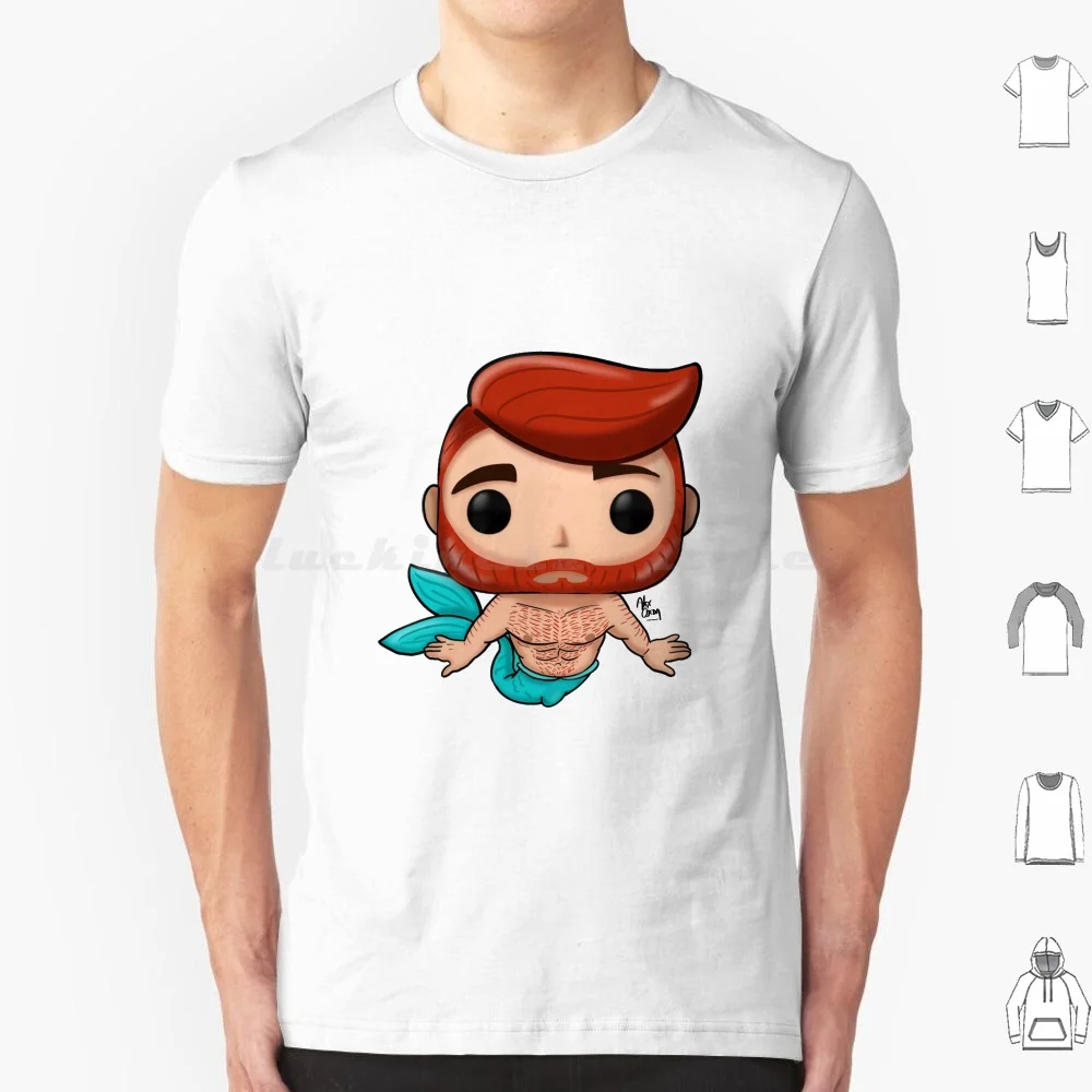 Little Merman Ginger Beard T Shirt Big Size 100% Cotton Littlemermaid Funko Funkopop Mermaid Triton Ginger Prince Eric