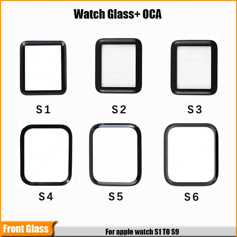 

5pc 100% New Touch Screen Front Outer Glass+OCA For Apple Watch Series Ultra S4 S5 S6 S7 S8 S9 45 42 41 44mm Glass Replacement