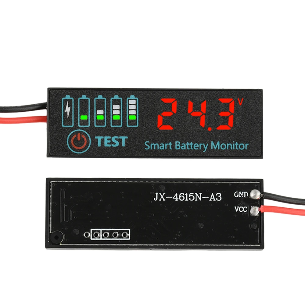 7-55V Voltmeter Voltage Tester Colored HD LED Indicator 3S-12S Volt Meter For Acid Battery/lithium-ion Battery Power Display
