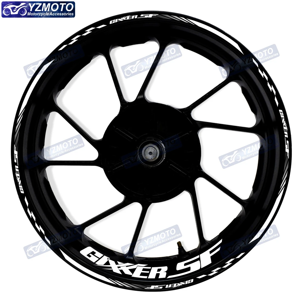 

Аксессуары для мотоциклов Suzuki GIXXER SF, 17 дюймов, наклейки на передние и задние колеса, Водонепроницаемые Светоотражающие наклейки на колеса
