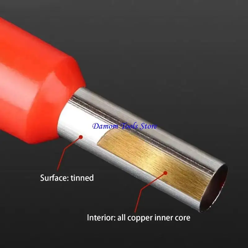 57BE 1000pcs Cold Crimp Connector Electrical Cable Crimps Wire Crafted from with Brass & PP for Secure Electrical Connection