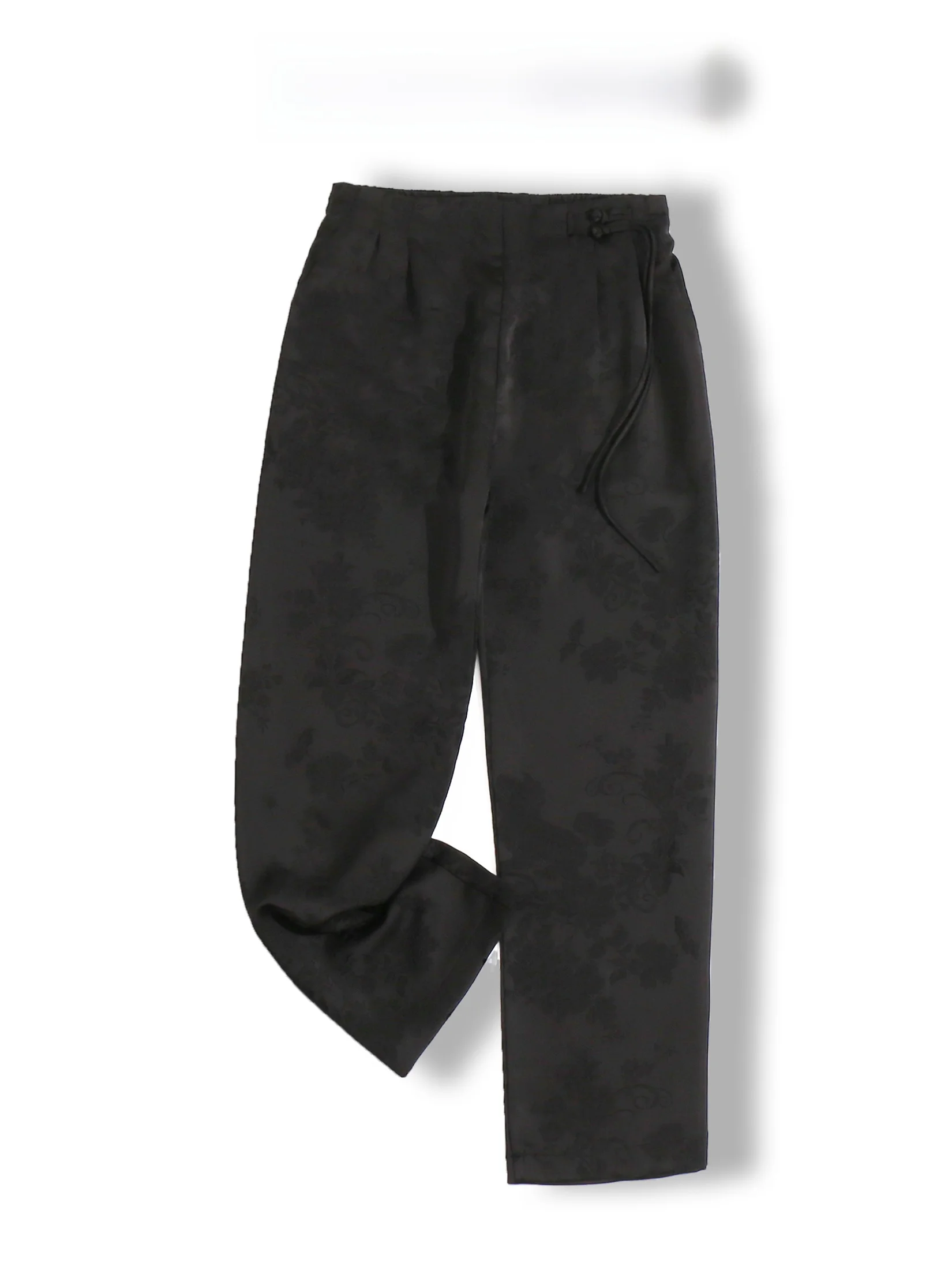 

High Waist Straight Leg Pants Women's Satin Surface Embroidery Slimming Wide Leg Casual Trousers New Chinese Style National T...