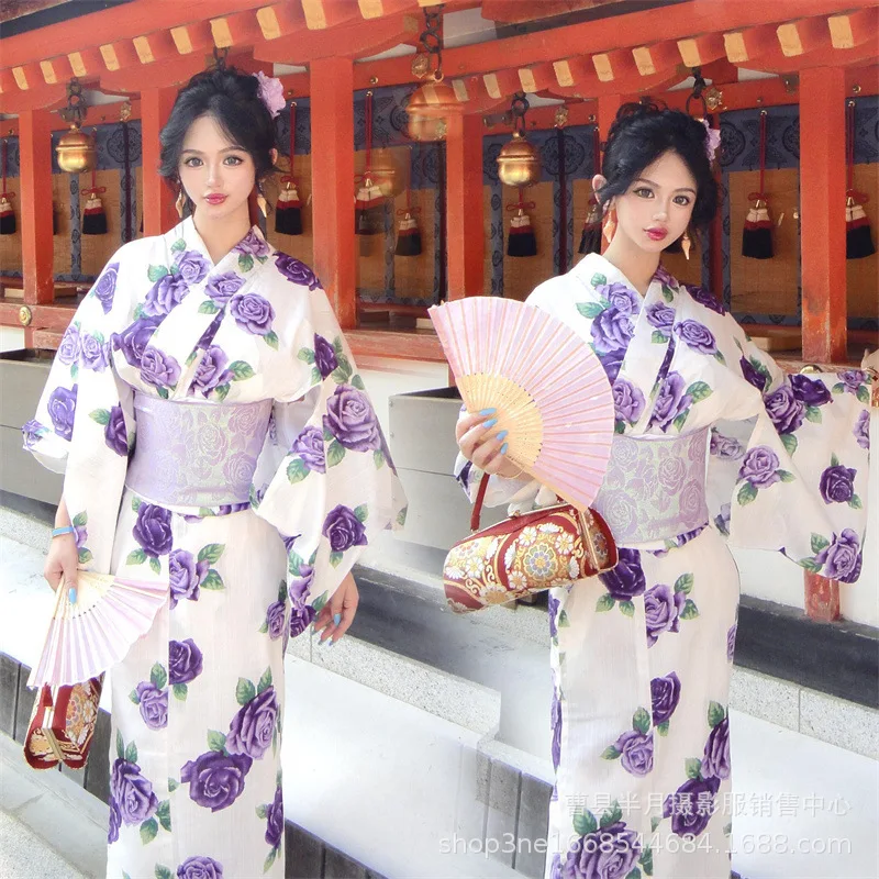 

Традиционное кимоно в японском стиле 2021, повседневное самурайское женское гейша хаори юката, свободная одежда, винтажное кимоно, халат