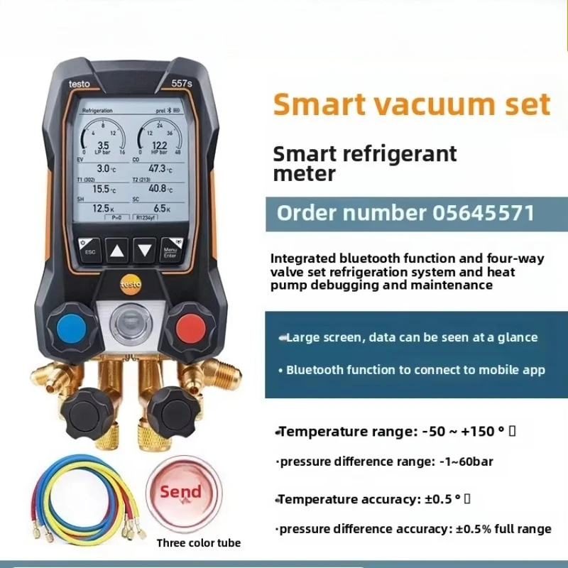 

For 550s Digital Pressure Gauge 100mm Bottom Electronic Refrigerant Charging Vacuum Gauge Gas Compatible with Testo 549