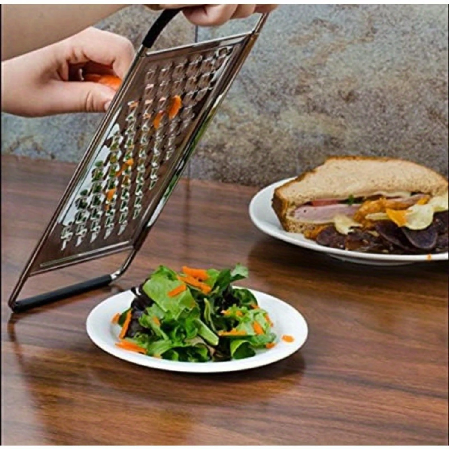 1pc, Multi- Flat Grater, Manual Vegetable, Cheese, And Egg Shredder With Sharp Teeth,  Gadgets