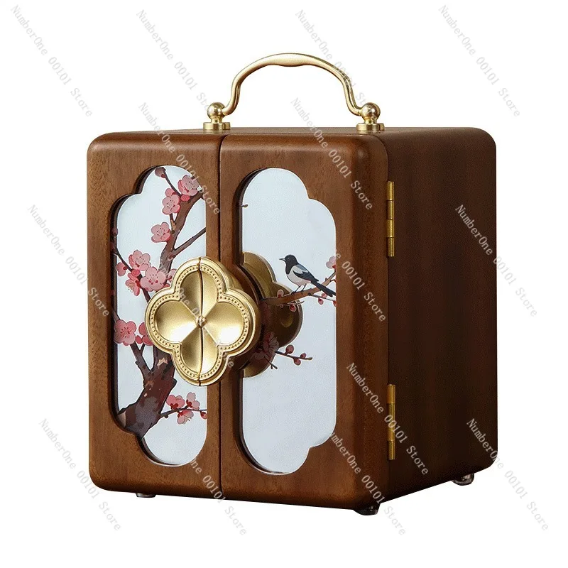 Jewelry Storage Box Wooden Multi Layer Lockable Storage Case Large Capacity Jewelry Organizer Vintage Style