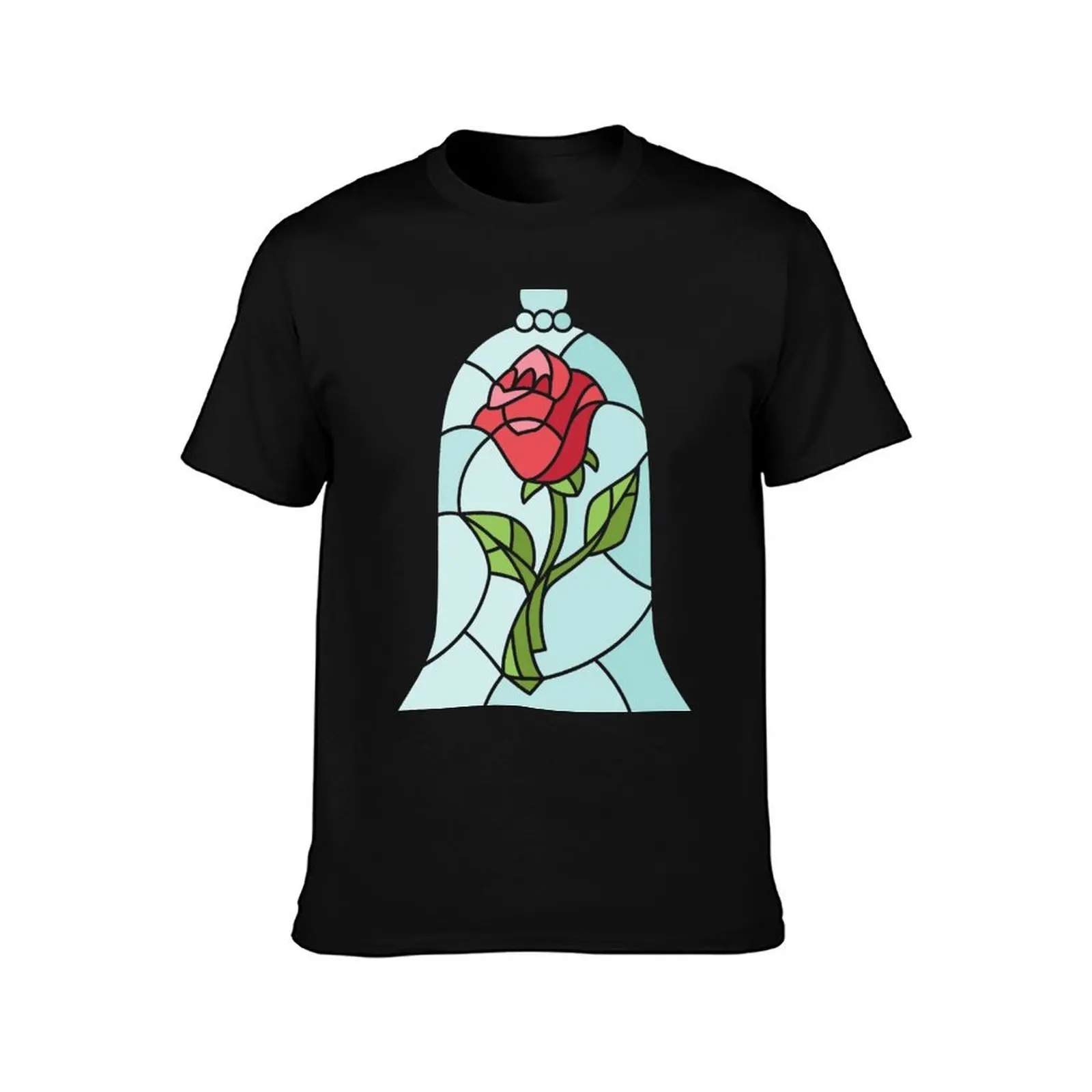Enchanted Rose T-Shirt Basic Crew Neck Short Sleeve Top