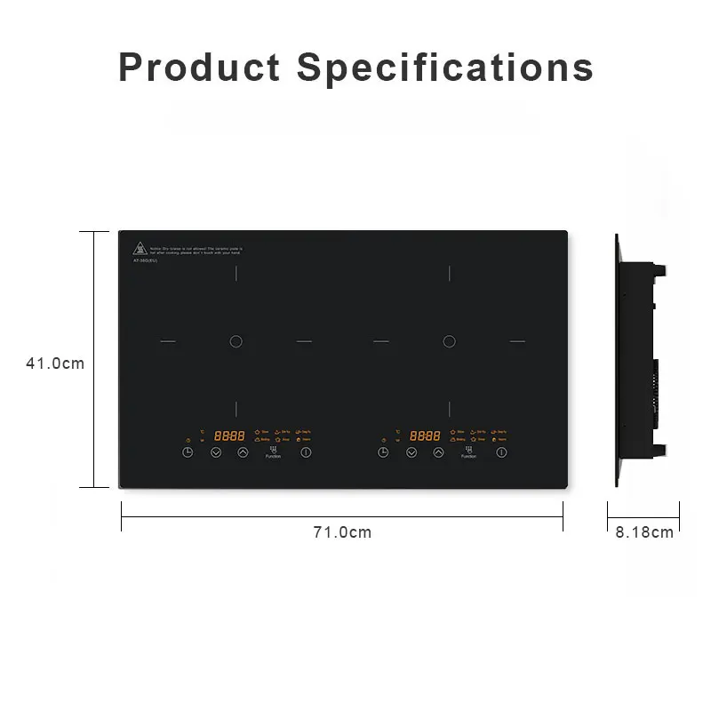 3500W High Quality China Hot Sale 2 Burners Half Bridge 2 Core Technology Induction Cook Stove