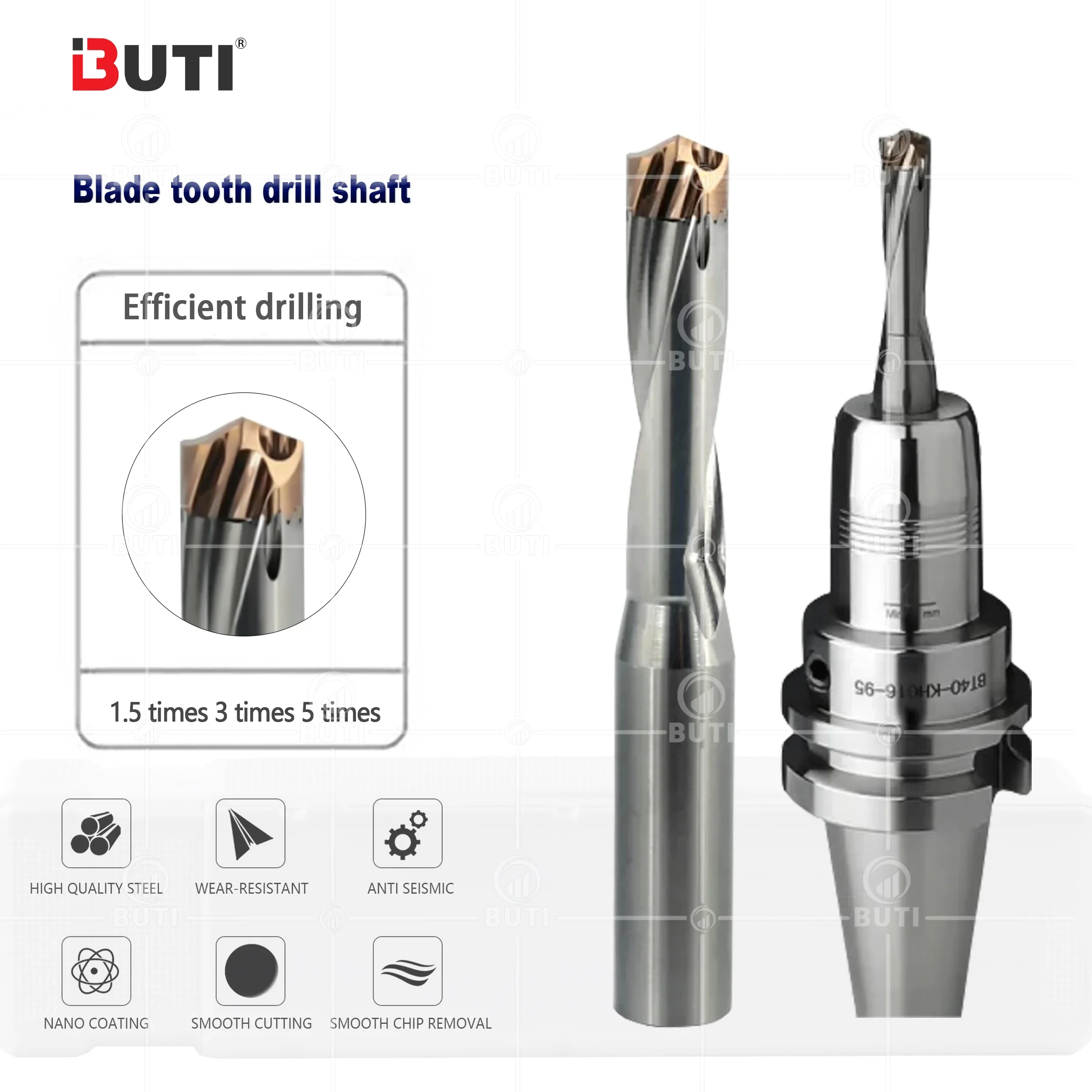 

CNC GHZG 10-25.6mm 1.5-5D Crown Diamond Violent Drill Bit Extended Internal Cold Gun Drill Bit Stainless Steel Sword Tooth Drill