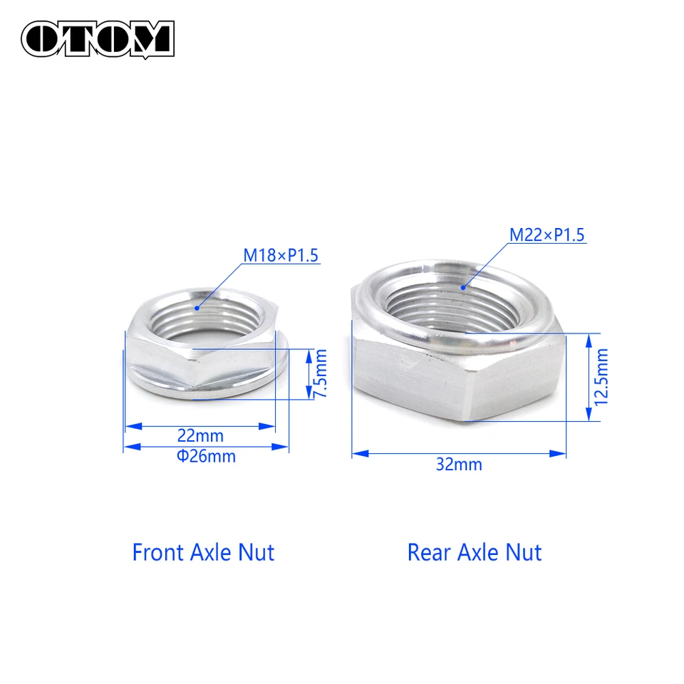 Front & Rear Axle Nut M18 M22 for Yamaha Kawasaki Suzuki