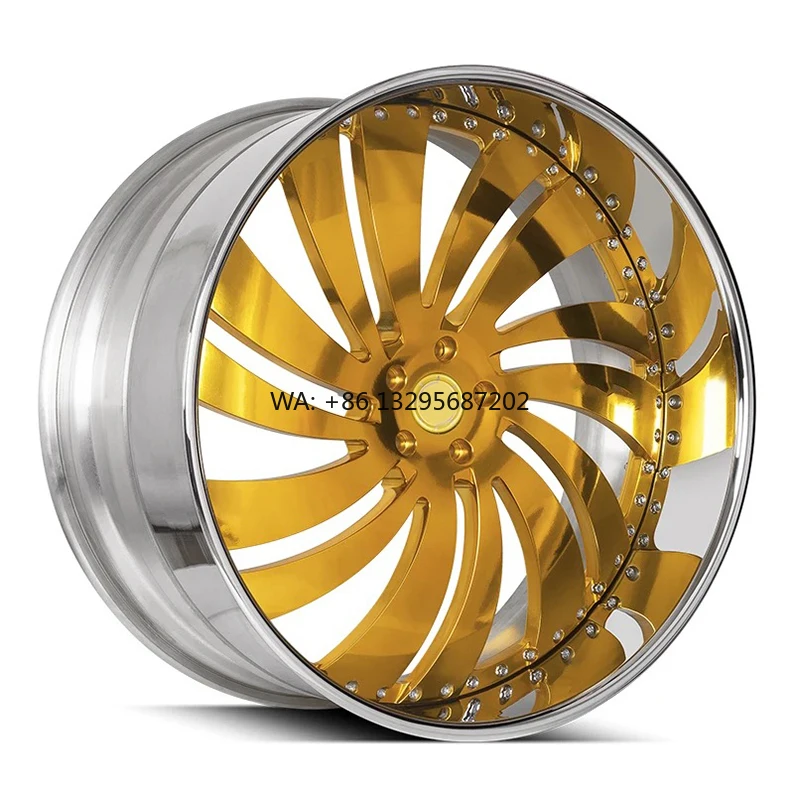 

Customized Forged Car Rims 2-piece 18 19 20 21 22 23 24 26 Inch 5x112 5x120 Gold Chrome Deep Dish Spokes Car Wheels for BMW